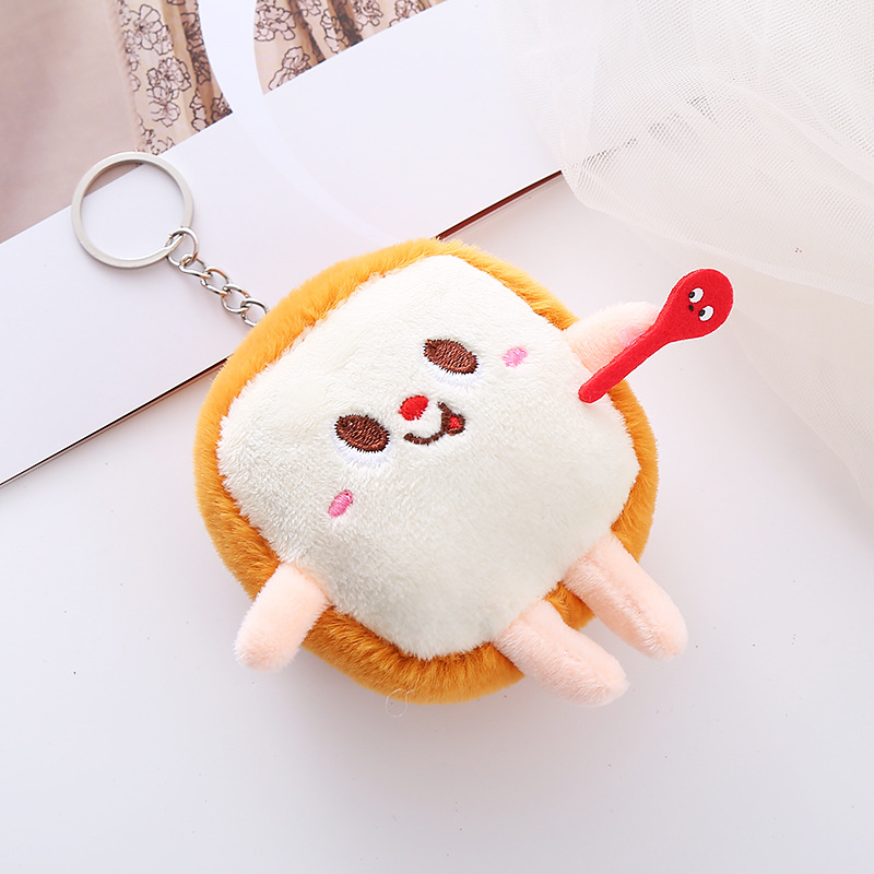 Puha plüss érmetárca anime karikatúra mintával, étel témájú medállal, bélés: vászon