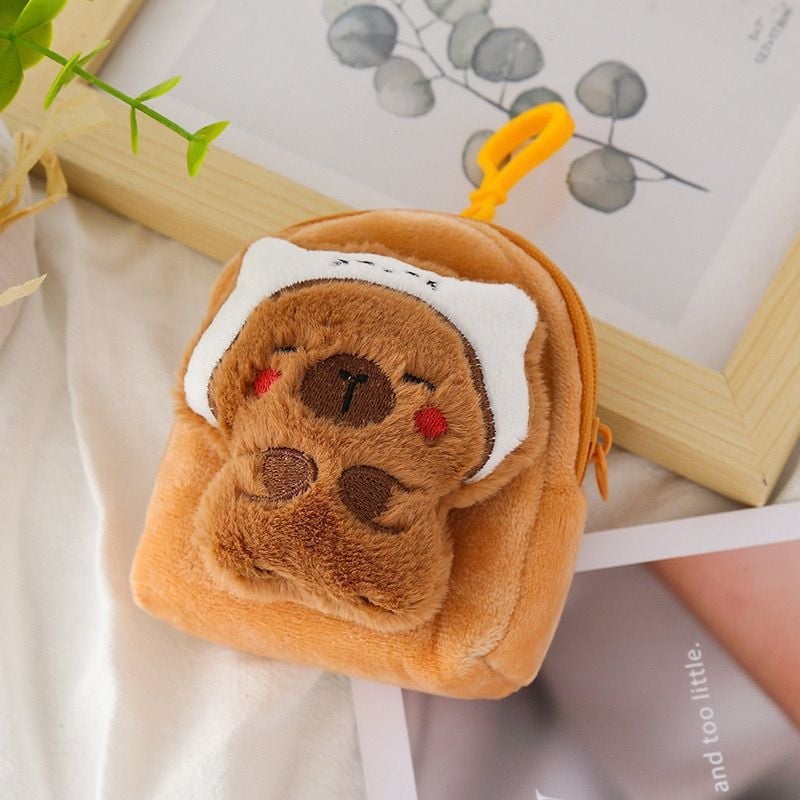 Plyšová peňaženka na mince s anime vzorom šteniatka, unisex, podšívka polyester, hmotnosť 26,5 g