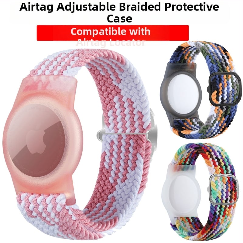 Airtag drošības vāciņš ar neilona pīti, TPU materiāls, rokas darbs, mīksts korpuss