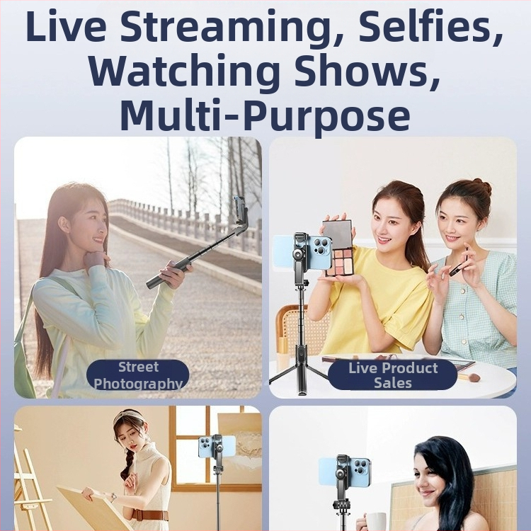 Bluetooth pret vibrācijas selfija nūja, pārnēsājams rokturis un 2-1 statīvs, LED apgaismojums un tālvadība