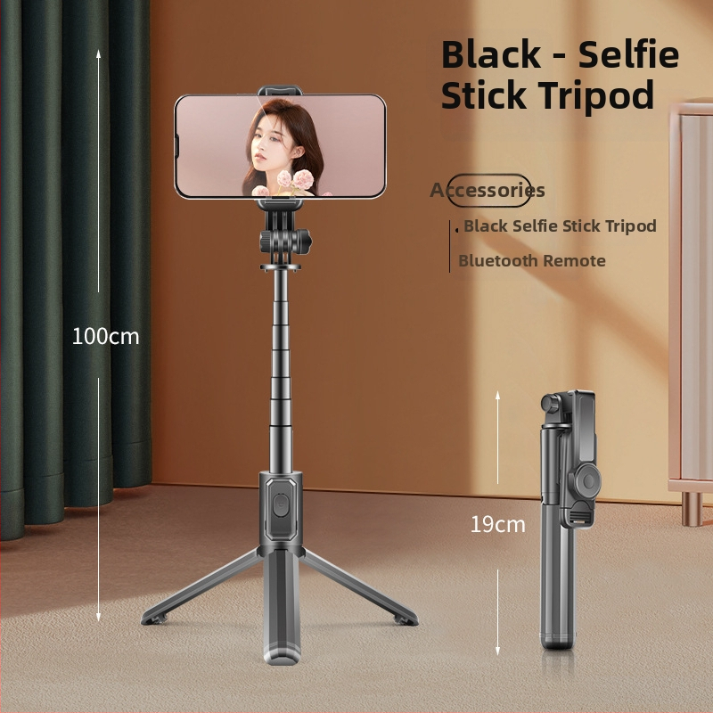 Bluetooth pret vibrācijas selfija nūja, pārnēsājams rokturis un 2-1 statīvs, LED apgaismojums un tālvadība