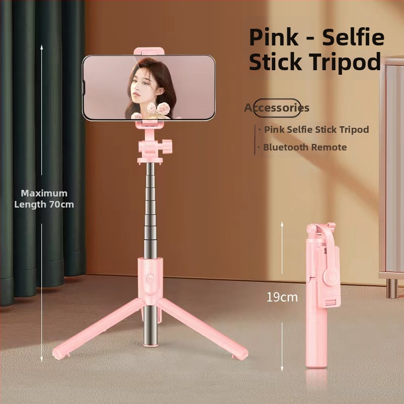 Bluetooth pret vibrācijas selfija nūja, pārnēsājams rokturis un 2-1 statīvs, LED apgaismojums un tālvadība