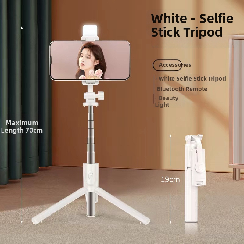 Bluetooth pret vibrācijas selfija nūja, pārnēsājams rokturis un 2-1 statīvs, LED apgaismojums un tālvadība