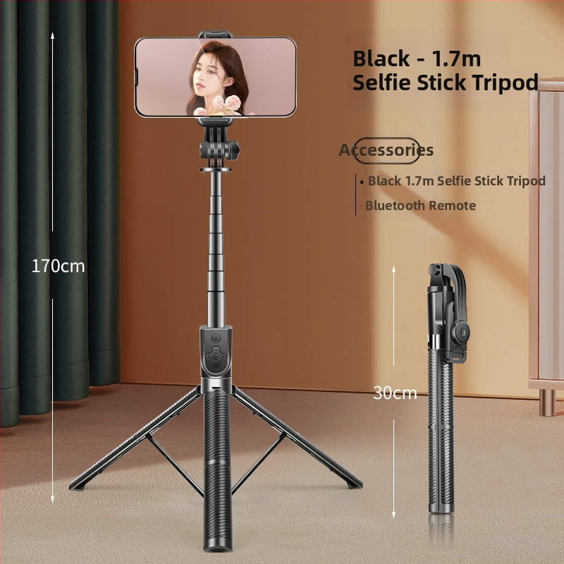 Bluetooth pret vibrācijas selfija nūja, pārnēsājams rokturis un 2-1 statīvs, LED apgaismojums un tālvadība