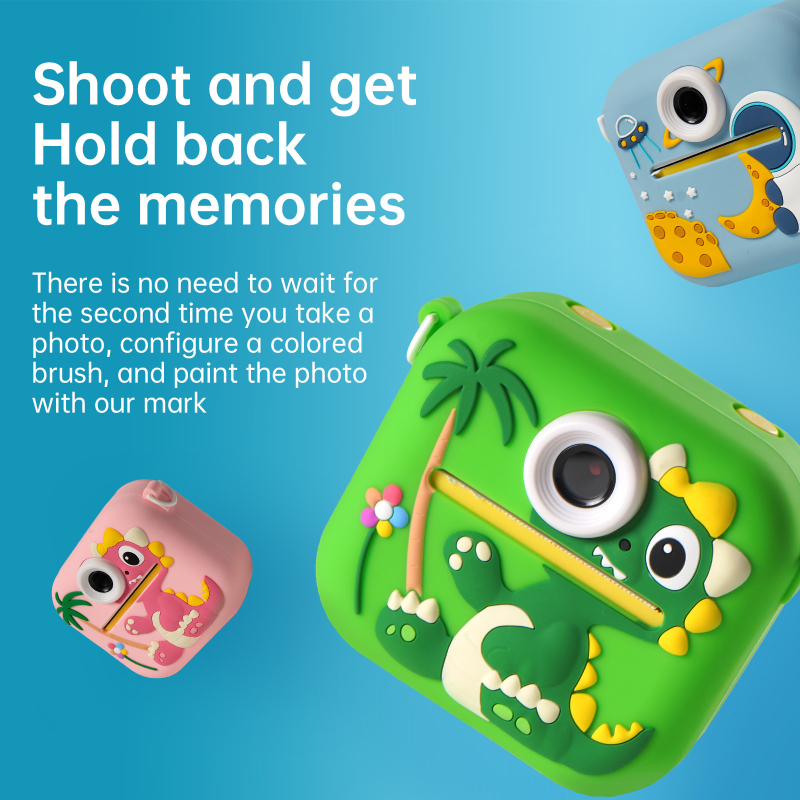 Laste trükikamera – mudel P9, 48MP, 2,4'' LCD, TF-kaart, ABS+silika geeliga keha, aku kestvus 1–2 tundi