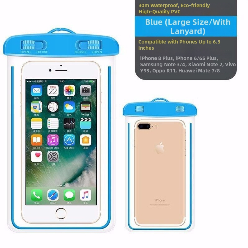 PU vízálló telefontok úszáshoz és búvárkodáshoz, érintőképernyő-kompatibilis, víz alatti táska nyakpánttal