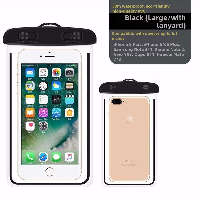 PU vízálló telefontok úszáshoz és búvárkodáshoz, érintőképernyő-kompatibilis, víz alatti táska nyakpánttal