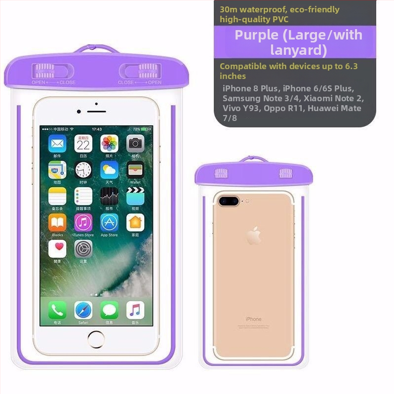 PU vízálló telefontok úszáshoz és búvárkodáshoz, érintőképernyő-kompatibilis, víz alatti táska nyakpánttal