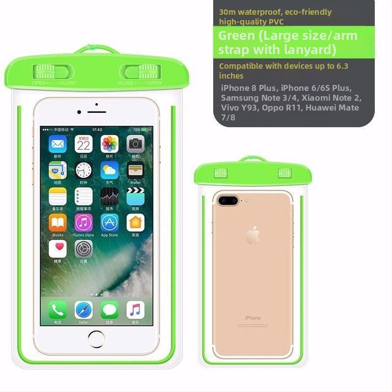 PU vízálló telefontok úszáshoz és búvárkodáshoz, érintőképernyő-kompatibilis, víz alatti táska nyakpánttal