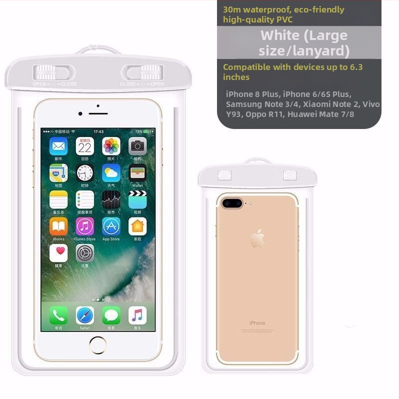 PU vízálló telefontok úszáshoz és búvárkodáshoz, érintőképernyő-kompatibilis, víz alatti táska nyakpánttal