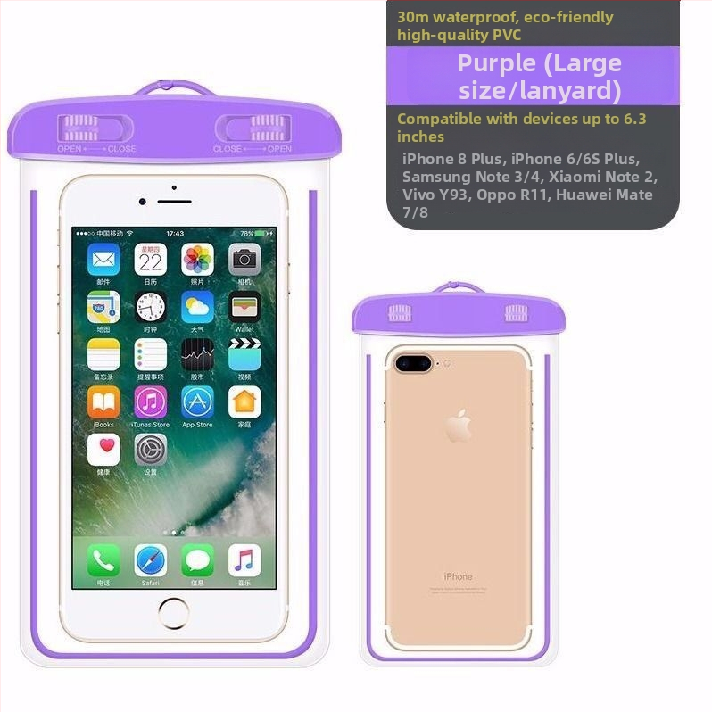 PU vízálló telefontok úszáshoz és búvárkodáshoz, érintőképernyő-kompatibilis, víz alatti táska nyakpánttal