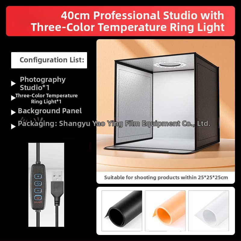 LT40 kompakti studijos fotografinio komplektas su Oxford audiniu, svoris 2 kg, vieno žingsnio surinkimas