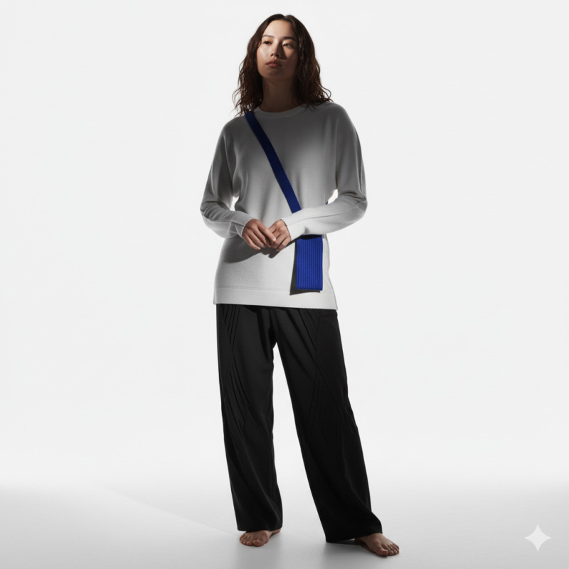 Nothing adīta telefona soma visiem modeļiem – 3D plissētā estētika, minimālisks stils, poliestera adīšana, kritienu aizsardzība