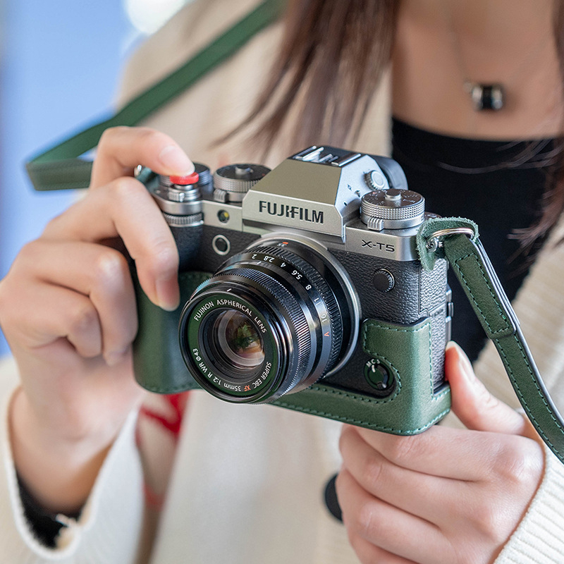 Fuji XT5 Carcasă protecție din piele pentru geanta de cameră - Piele naturală, Impermeabilă, Rezistentă la uzură, Stil geantă