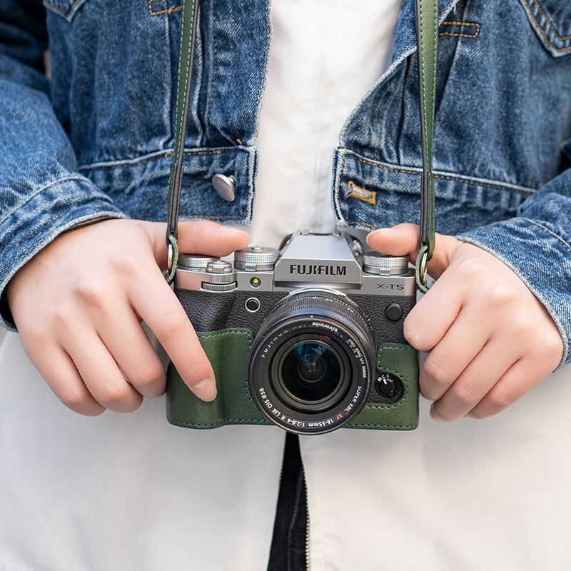 Fuji XT5 Carcasă protecție din piele pentru geanta de cameră - Piele naturală, Impermeabilă, Rezistentă la uzură, Stil geantă