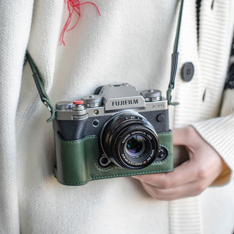 Fuji XT5 Carcasă protecție din piele pentru geanta de cameră - Piele naturală, Impermeabilă, Rezistentă la uzură, Stil geantă