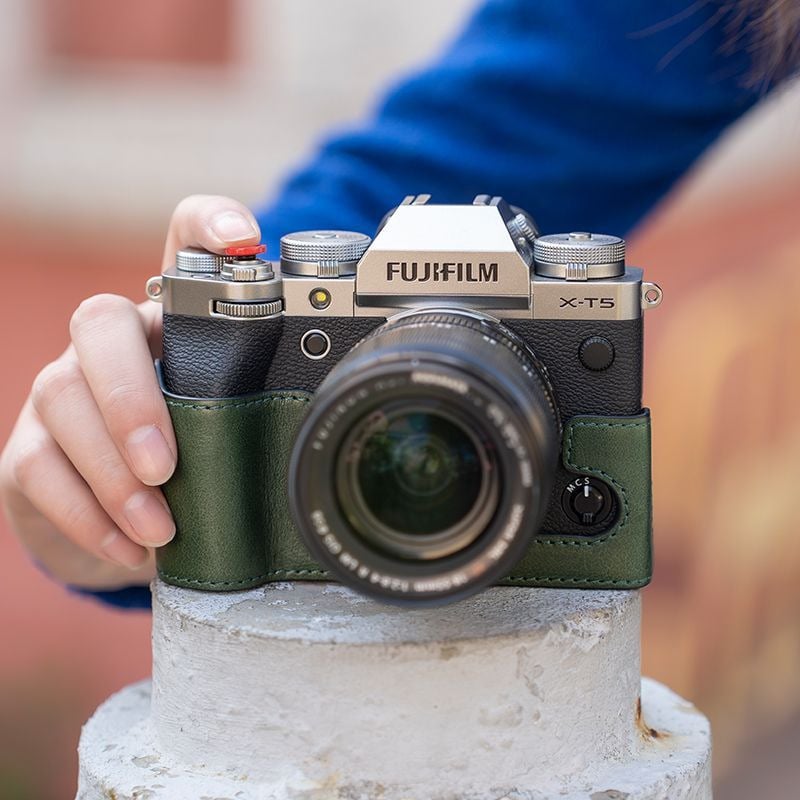 Fuji XT5 Carcasă protecție din piele pentru geanta de cameră - Piele naturală, Impermeabilă, Rezistentă la uzură, Stil geantă