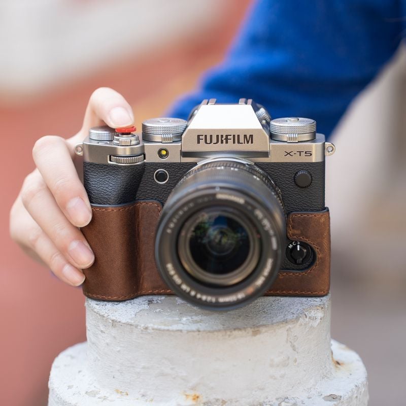 Fuji XT5 Carcasă protecție din piele pentru geanta de cameră - Piele naturală, Impermeabilă, Rezistentă la uzură, Stil geantă