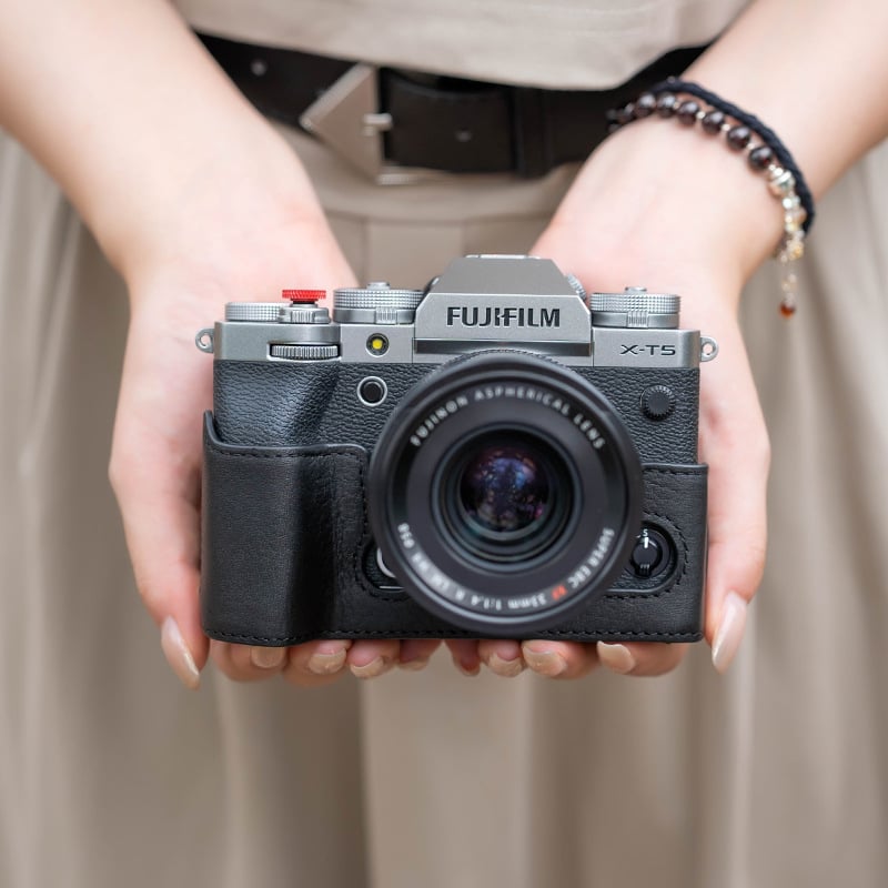 Fuji XT5 Carcasă protecție din piele pentru geanta de cameră - Piele naturală, Impermeabilă, Rezistentă la uzură, Stil geantă