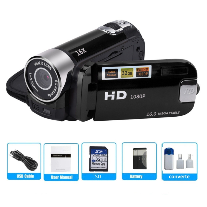 D90 skaitmeninis fotoaparatas su 16MP, 1080p, 2,7 colio LCD, elektroninė vaizdo stabilizacija, stereo mikrofonas