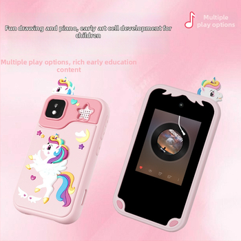 Детска камера с тема единорог и динозавър, модел D13, TF карта за съхранение, сензор до 1 MP, снимане и видеозапис, игри, филтри и стикери