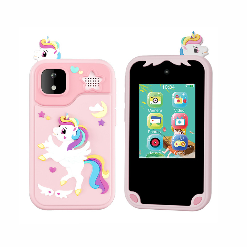 Детска камера с тема единорог и динозавър, модел D13, TF карта за съхранение, сензор до 1 MP, снимане и видеозапис, игри, филтри и стикери