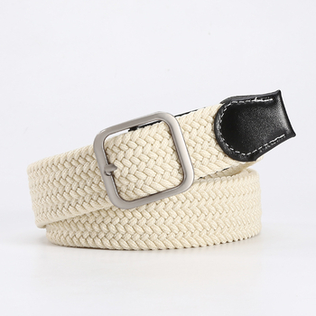 Ελαστική πλεκτή ζώνη για άνδρες και γυναίκες, πολυεστέρας, αγκράφα από κράμα, κλείσιμο με πείρο, πλάτος 2-4 cm