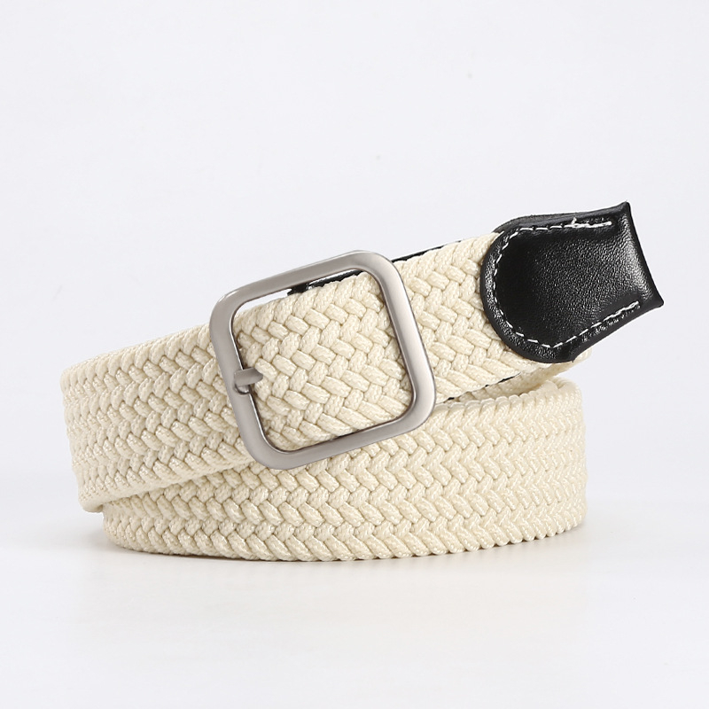 Ελαστική πλεκτή ζώνη για άνδρες και γυναίκες, πολυεστέρας, αγκράφα από κράμα, κλείσιμο με πείρο, πλάτος 2-4 cm