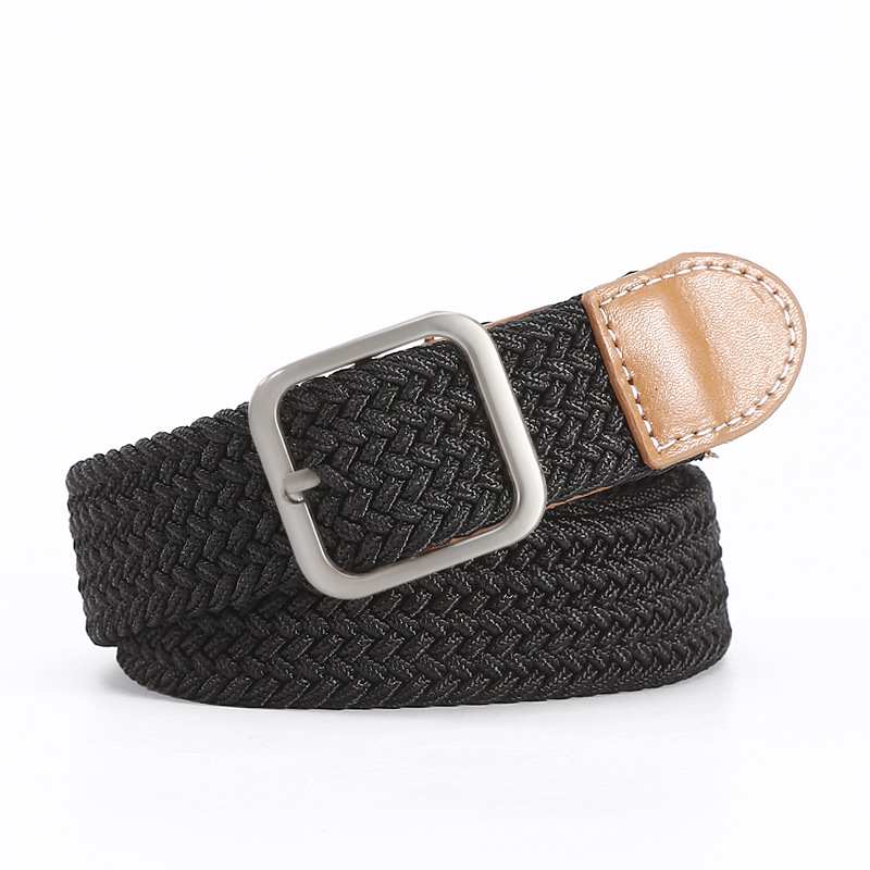 Ελαστική πλεκτή ζώνη για άνδρες και γυναίκες, πολυεστέρας, αγκράφα από κράμα, κλείσιμο με πείρο, πλάτος 2-4 cm