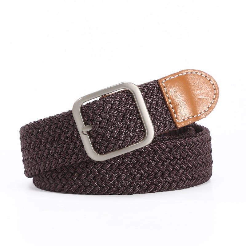 Ελαστική πλεκτή ζώνη για άνδρες και γυναίκες, πολυεστέρας, αγκράφα από κράμα, κλείσιμο με πείρο, πλάτος 2-4 cm