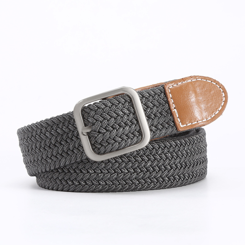 Ελαστική πλεκτή ζώνη για άνδρες και γυναίκες, πολυεστέρας, αγκράφα από κράμα, κλείσιμο με πείρο, πλάτος 2-4 cm