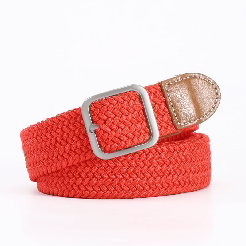 Ελαστική πλεκτή ζώνη για άνδρες και γυναίκες, πολυεστέρας, αγκράφα από κράμα, κλείσιμο με πείρο, πλάτος 2-4 cm