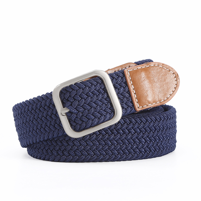 Ελαστική πλεκτή ζώνη για άνδρες και γυναίκες, πολυεστέρας, αγκράφα από κράμα, κλείσιμο με πείρο, πλάτος 2-4 cm