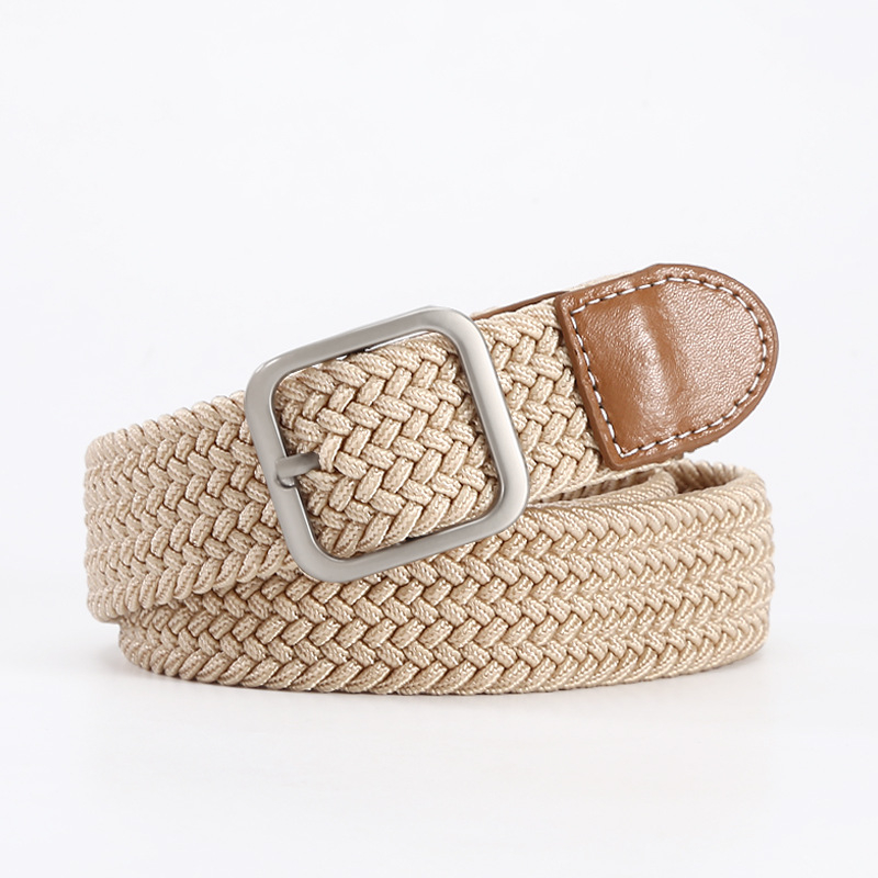 Ελαστική πλεκτή ζώνη για άνδρες και γυναίκες, πολυεστέρας, αγκράφα από κράμα, κλείσιμο με πείρο, πλάτος 2-4 cm