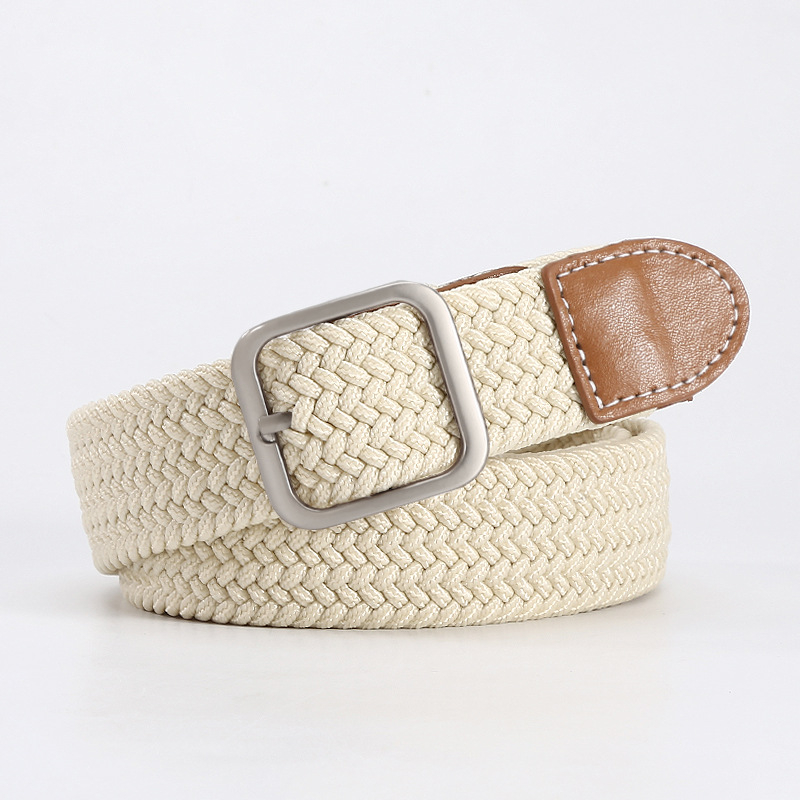 Ελαστική πλεκτή ζώνη για άνδρες και γυναίκες, πολυεστέρας, αγκράφα από κράμα, κλείσιμο με πείρο, πλάτος 2-4 cm