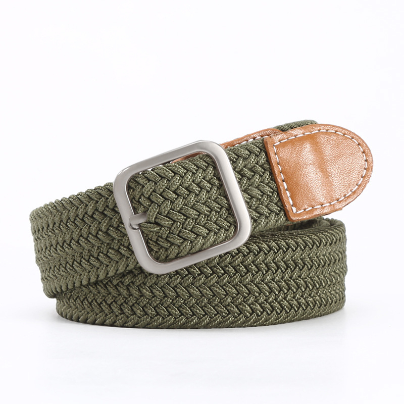 Ελαστική πλεκτή ζώνη για άνδρες και γυναίκες, πολυεστέρας, αγκράφα από κράμα, κλείσιμο με πείρο, πλάτος 2-4 cm