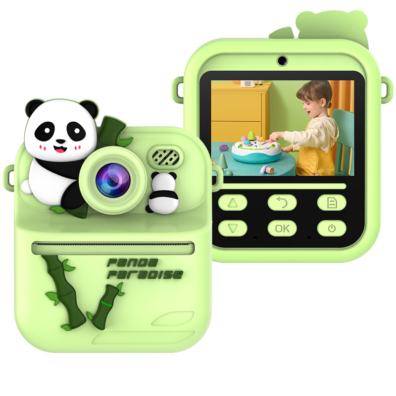 Lastele mini printimise kaamera silikoonkestaga, 1080P kahekordne kaamera, 2,4-tolline LCD, TF-kaarditugi, ABS-korpus, väljalase 2025.