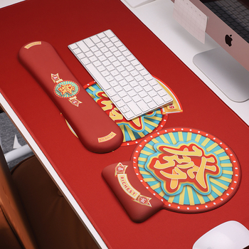 Rokas locītavas paliktnis tastatūrai un pelei ar atmiņas putām un silikona audumu, vienpusīgs, ar logotipu