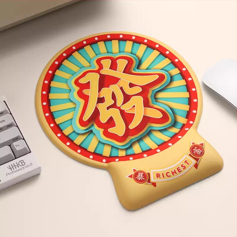 Rokas locītavas paliktnis tastatūrai un pelei ar atmiņas putām un silikona audumu, vienpusīgs, ar logotipu