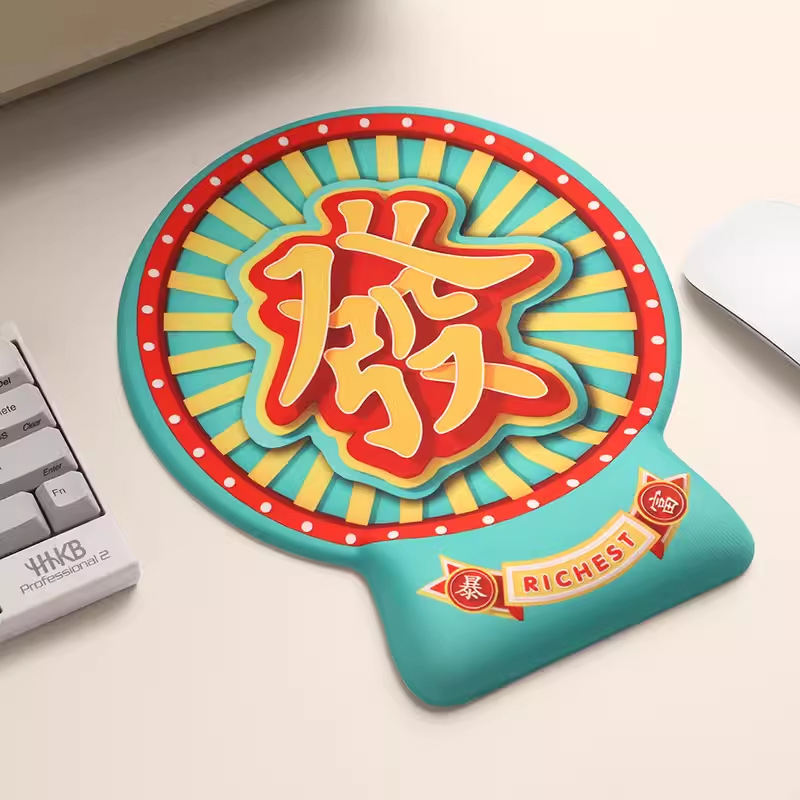 Rokas locītavas paliktnis tastatūrai un pelei ar atmiņas putām un silikona audumu, vienpusīgs, ar logotipu