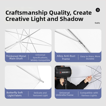 Fotografinis reflektuojantis skėtis šviesai, parabolinis dizainas, prekės ženklas Miaotu, modelis Reflective umbrella, maksimalus apkrova 2–5 kg, svoris 0,5 kg