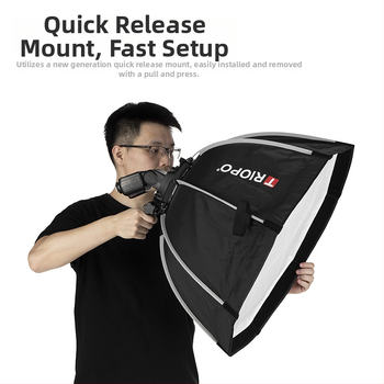 Oktagoninis minkštas softbox viršutinei blykstei — aliuminio lydinys, modeliai KS55 KS65 KS90 KS120, svoris 0,64 kg