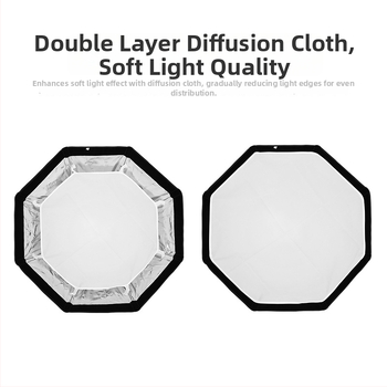 Oktagoninis minkštas softbox viršutinei blykstei — aliuminio lydinys, modeliai KS55 KS65 KS90 KS120, svoris 0,64 kg