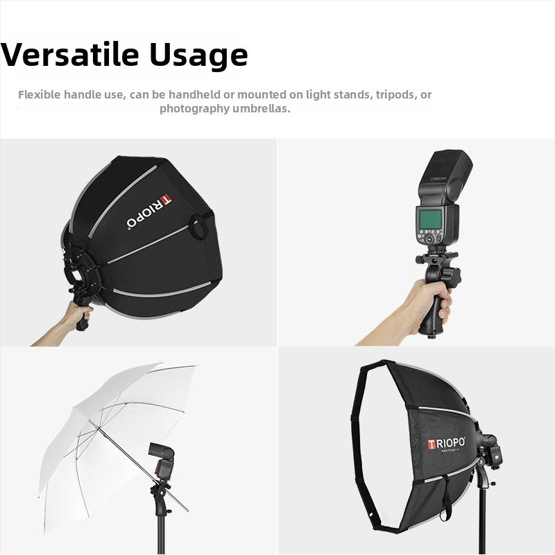 Oktagoninis minkštas softbox viršutinei blykstei — aliuminio lydinys, modeliai KS55 KS65 KS90 KS120, svoris 0,64 kg