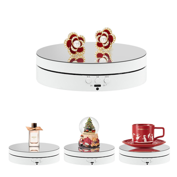 Háromfunkciós automata forgó ékszerkijelző állvány — ABS műanyag, kör alakú, dupla réteg, injektálással formázott