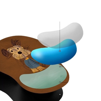 Kummijas galda paliktnis ar pretslīdējošu virsmu, ar termiskās pārneses druku, karikatūras suņa dizains