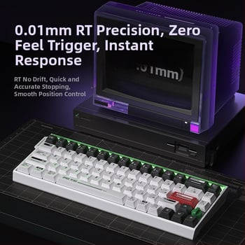68-tipkovni numerički keypad s magnetskim osovinama i RGB osvjetljenjem, TTC King Axis SE, tri-modna Bluetooth/USB povezanost