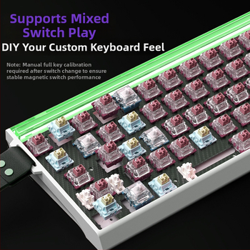68-tipkovni numerički keypad s magnetskim osovinama i RGB osvjetljenjem, TTC King Axis SE, tri-modna Bluetooth/USB povezanost