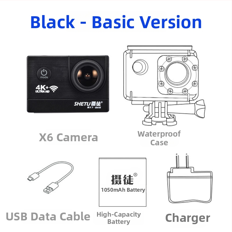 X6 veiksmo kamera – 360° įrašas, 3 MP, palaiko iki 32 GB atminties kortelę, svoris 75,6 g