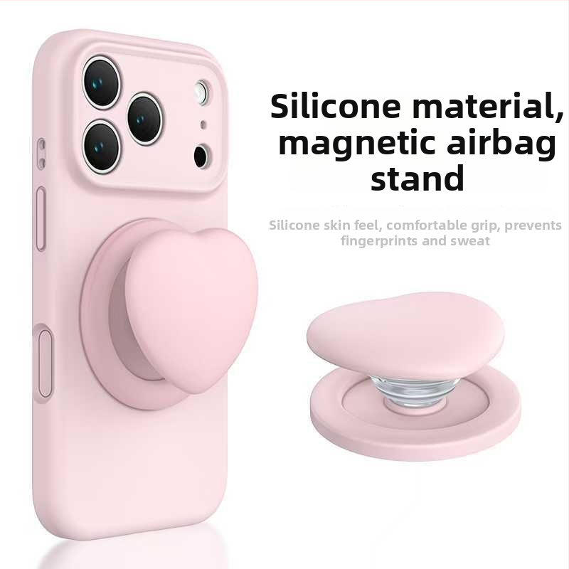 Sirds formas telefona turētājs no pilnīga šķidrā silikona, FG-85536; saderīgs ar Apple; magnētiska piestiprināšana visiem tālruņiem; pielāgošana pieejama